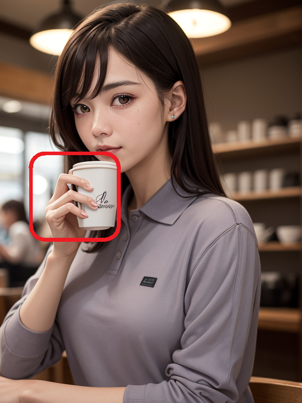 woman,upper body,Polo Shirts,cafe,coffee cup,